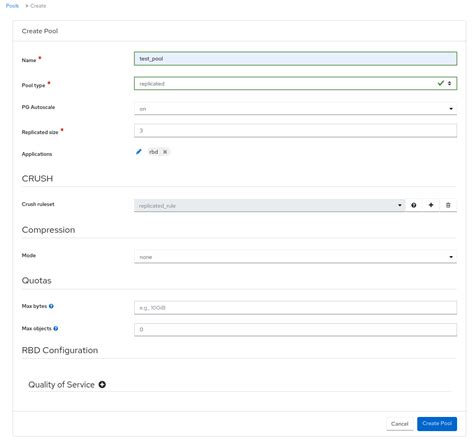 Chapter 9. Management of pools on the Ceph dashboard | Dashboard Guide ...