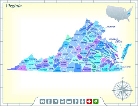 Printable Map Of Virginia Counties