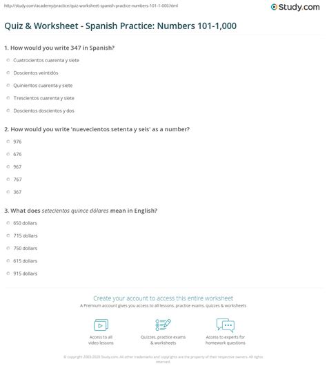 Free spanish numbers 1 1000 worksheet, Download Free spanish numbers 1 ...