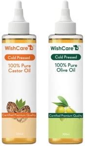 WishCare Cold Pressed Premium Castor Oil And Olive Oil-100% Pure ...