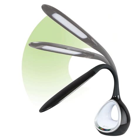 Buy 16 in. Black LED Desk Lamp with Color Changing Tunnel and USB ...