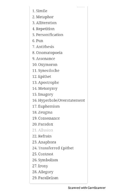 Poetic Devices and Figures of Speech Overview - Studocu