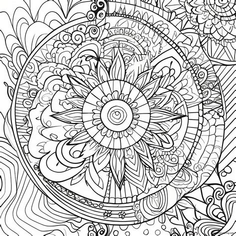 Aesthetic Trippy Mandala Coloring Page (16701-13642)
