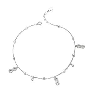Silberry 925 Sterling Silver Dangling Infinity Anklet for Women ...