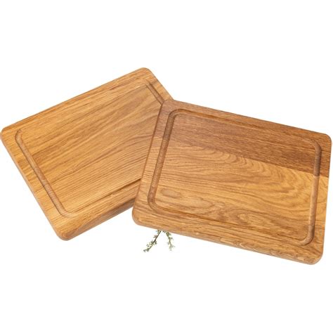 Schneidebrett mit Saftrille aus Eiche Geölt - 25 x 20 x 2,1 cm, 11,78