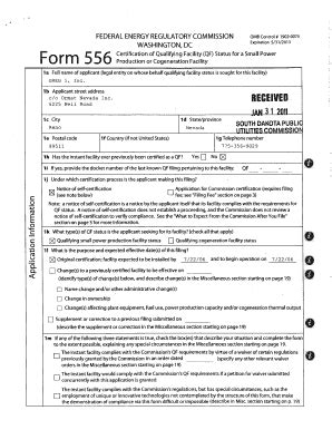 Form 556. FERC - Form 556Certification of Qualifying Facility (QF ...