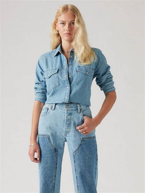 Levi's Icon Western Denim Shirt, Light Blue