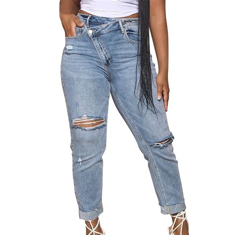 Fjofpr Ripped Jeans for Women High Waisted Jeans for Women Stretchy ...