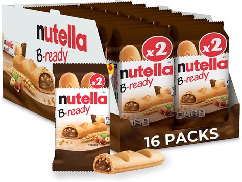 Amazon.com: Nutella B-ready, Hazelnut Spread with Cocoa, Individually ...