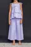 Buy Lilac Cotton Ruffles Top And Pant Set For Girls by Petite Pomme ...