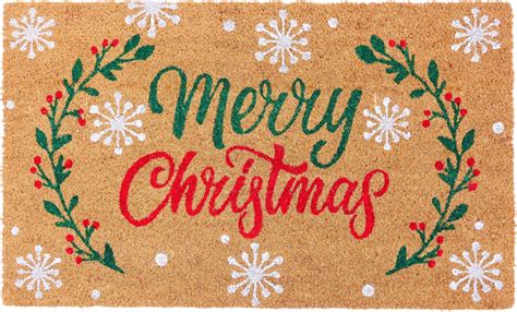 Amazon.com: HUES AND HOMES Dezire DEZ1740, Christmas Doormat Outdoor ...