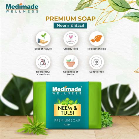 Buy MEDIMADE NEEM & TULSI PREMIUM SOAP - 100 GM X 3 ( PACK OF 3 ...