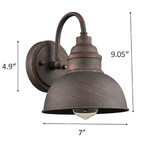 Claxy Barn Light 7-in W 1 -Light Polished Copper Vintage Wall Sconce in ...