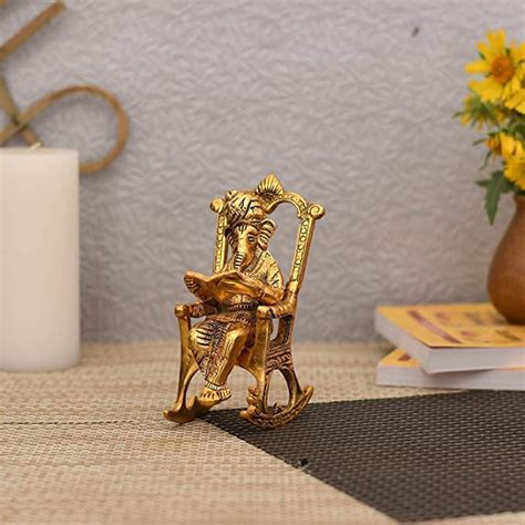 Buy Amazon Brand - Umi Metal Lord Ganesha Reading Ramayana Statue Hindu ...