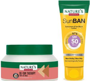 Nature's Essence De-Tan Therapy Wipe Off Mask (200ml) + SunBan SPF 50 ...