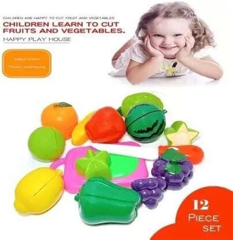 HK Toys Fruits and Vegetables Cutting Play Toy Set Fruits Vegetables ...