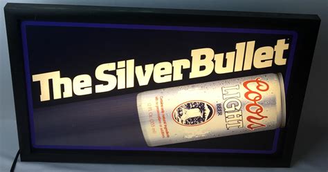 Lot - 1992 Coors Light Beer "The Silver Bullet" Advertising Sign WORKS