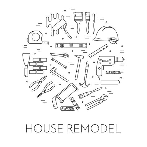 House remodel horizontal banner. element for house repair, building or ...