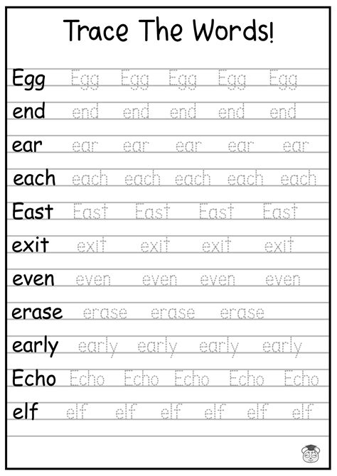 24 Printable Trace the Words Worksheet Alphabetical, A-Z, Capital ...