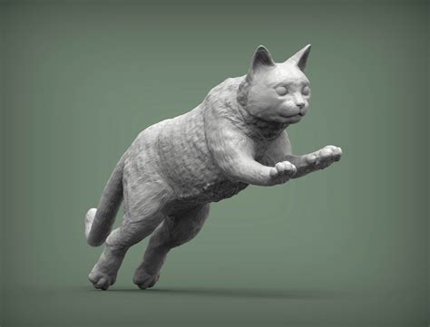 Jumping Cat 3D Print Model by Alexander3dart