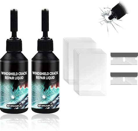REYUAN Windshield Crack Repair Kit,Upgraded 2 Bottles Glass Crack Repair Kit,Long-Lasting for ...
