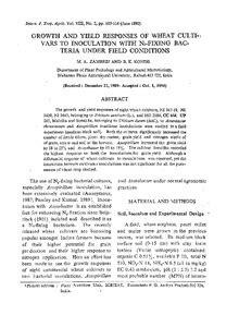 Growth and yield responses of wheat cultivars to inoculation with N2 ...