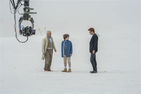 Good Omens - BEHIND THE SCENES. Aziraphale (MICHAEL SHEEN), Adam Young ...