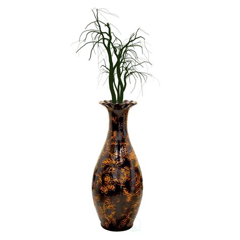 Tall Floor Vase, Traditional Brown home interior Vase, Ceramic Flower ...