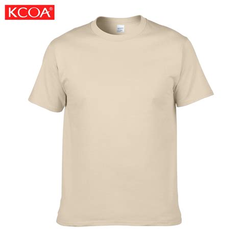Cheap Wholesale Short Sleeve Tan Custom Printed Logo Cotton Men's Tee ...