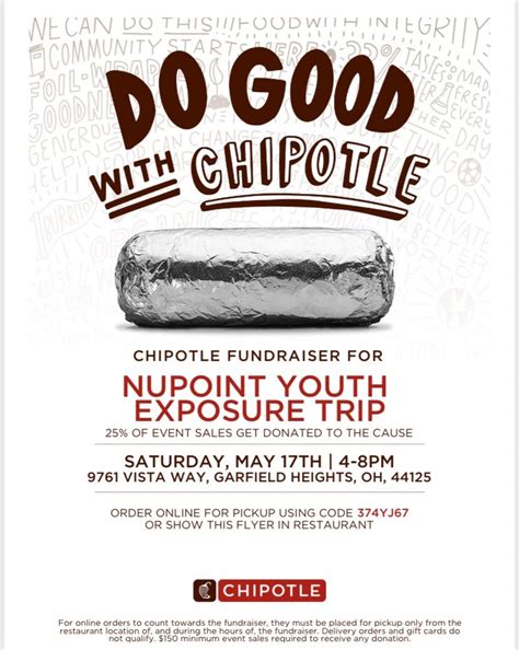 NuPoints Youth Exposure Trip Fundraiser at Chipotle, Chipotle Mexican ...