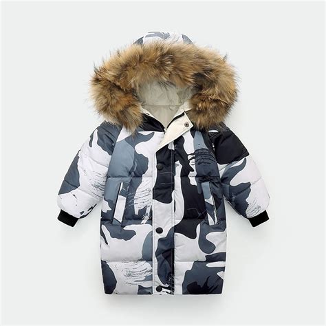Leesechin Thicken Warm Kids Down Coat Winter Hooded Long Boys Girls ...