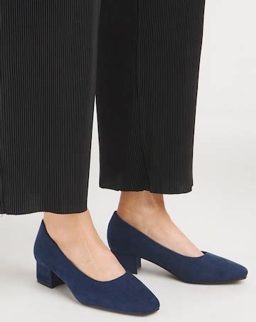 Orlia Flexi Sole Block Heel Court Shoes - Extra Wide Fit (EEE ...