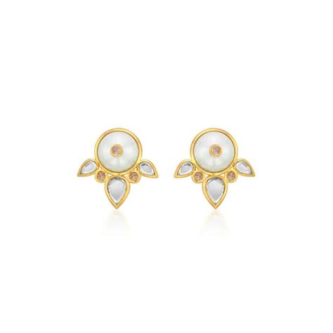 Buy Limelight Pearl & Mirror Flutter Stud Earrings Online