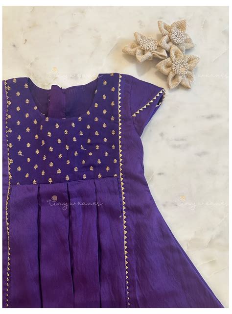 Box pleat frock [ purple] – TinyWeaves