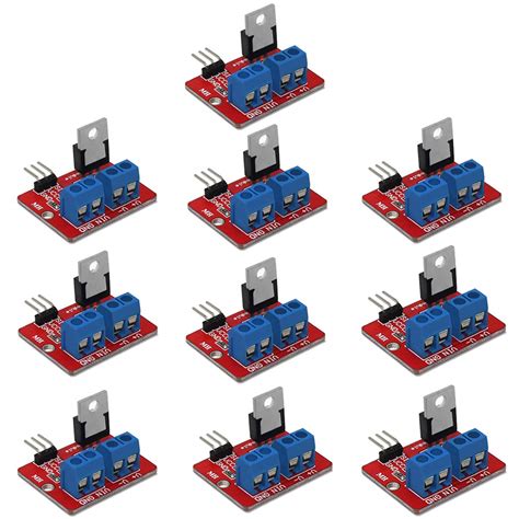 Buy DAOKI 10PCS MOSFET Button IRF520 MOSFET Driver Module 3.3V-5V Power ...