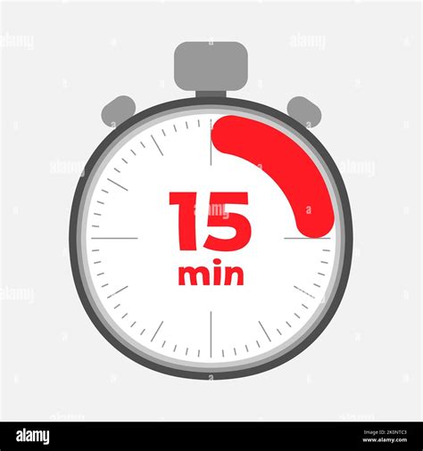 Illustration of fifteen minutes stopwatch on white background. Vector illustration Stock Vector ...