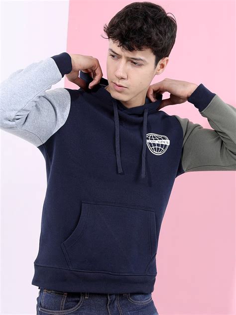 HIGHLANDER Men Navy Blue Hooded Sweatshirt - Price History