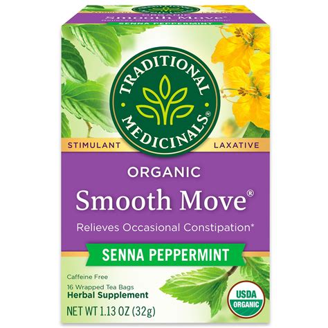 Traditional Medicinals Organic Smooth Move Peppermint Herbal Laxative ...