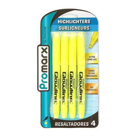 Promarx Glowline Pocket Highlighter Sticks, Yellow, 4 Count : Amazon.in ...
