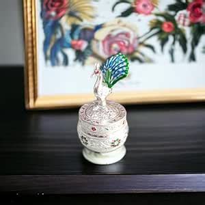 Buy DK trades® Silver Plated Peocock Kankavati for Ladies | Sindoor ...