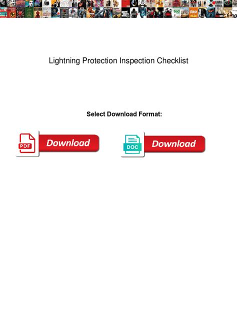 Fillable Online Lightning Protection Inspection Checklist. Lightning ...