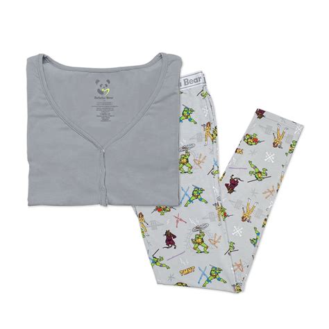 Cowabunga Comfort: TMNT Retro Women's Bamboo Pajama Set - Bellabu Bear