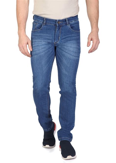 Get Light Blue Denim Washed Pattern Slim Fit Jeans at ₹ 799 | LBB Shop