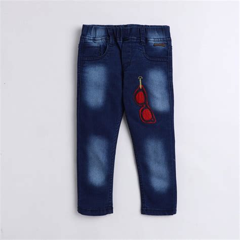 Polka Tots Denim Jeans Red Chasma Blue – PolkaTots.in