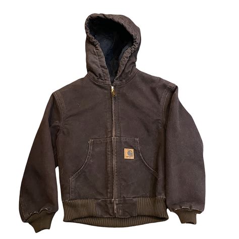 USED KIDS CARHARTT DUCK JACKET S(6/7) DARKBROWN | new&usedclothing ...