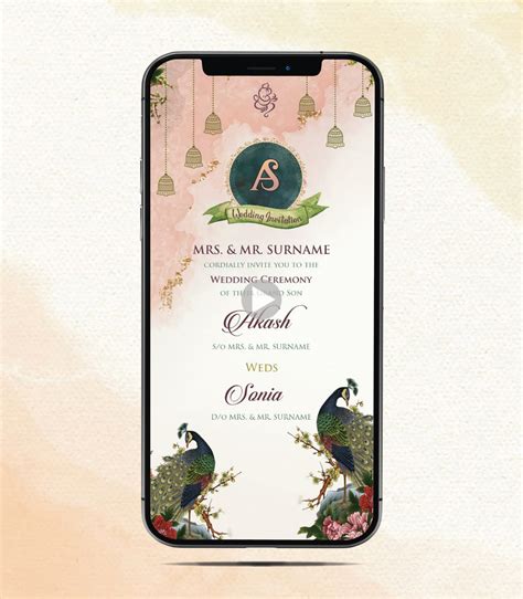 Traditional Peacock Theme Wedding Invitation Video | W-331-V – InviteMart
