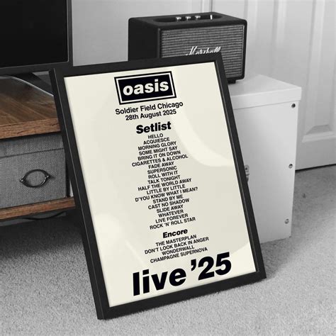 Oasis Soldier Field Chicago Setlist Poster - Fly Prints LTD