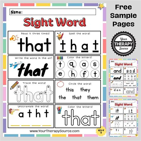 Free Sight Word Printables: Fun & Easy! - Printables for Everyone