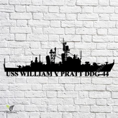 Uss Sampson Ddg-102 Navy Ship Metal Art, Navy Ships Silhouette Metal Gift For Navy Veteran ...