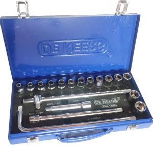 De Neers DN-18 SQ. Drive 12.5(1/2'') Hex & BI- Hex Point Socket Set 18 ...